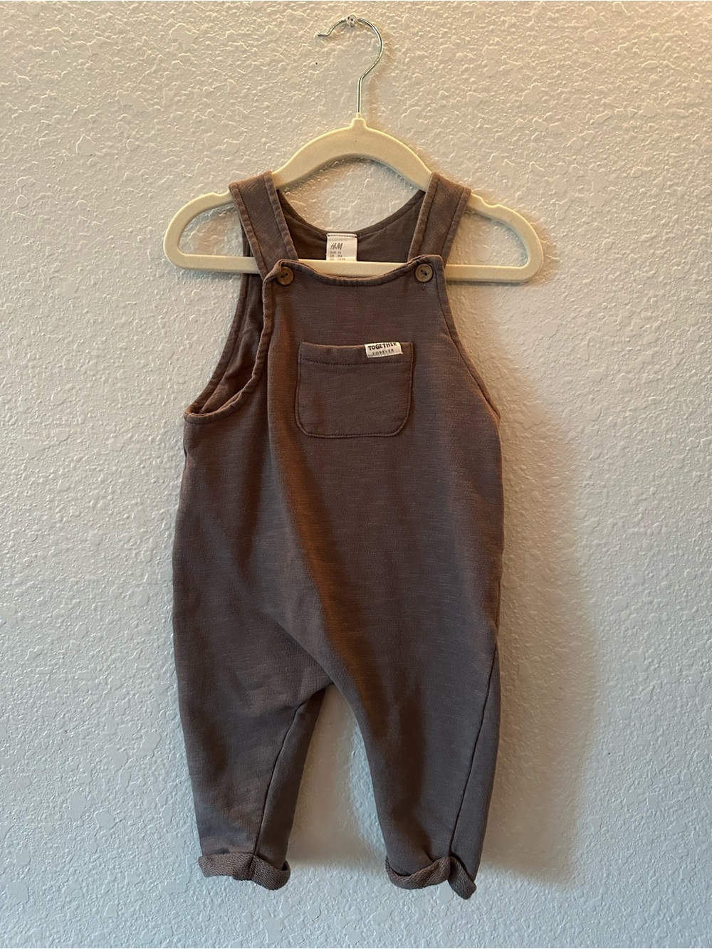 H&M // Charcoal Gray Baby 100% cotton overalls romper